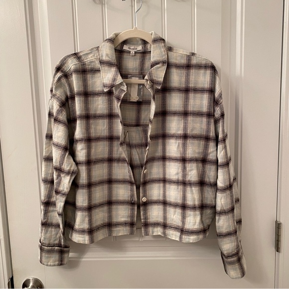 Madewell Tops - NWT Madewell Flannel Crop Shirt in Plaid
